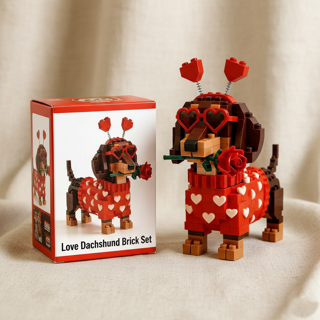 Комплект конструкторни блокчета „Love Dachshund“
