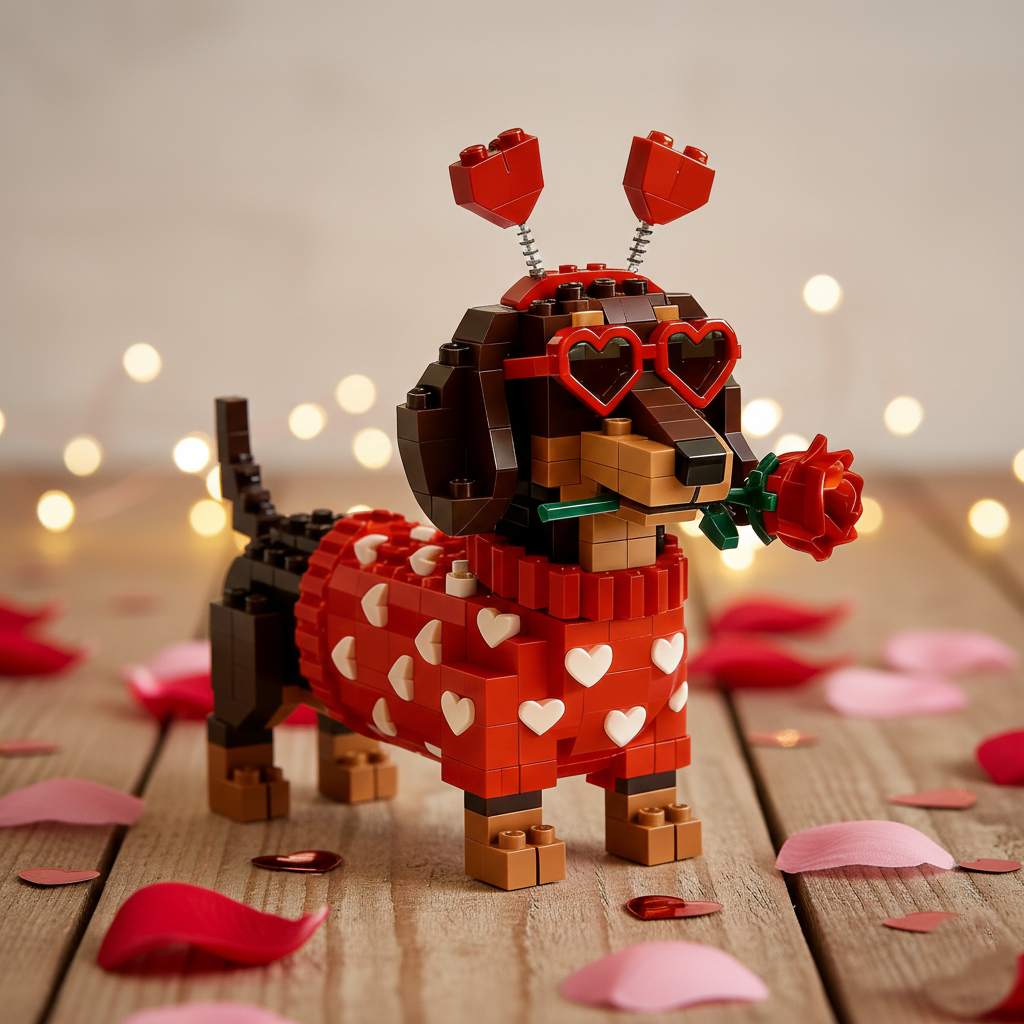 Комплект конструкторни блокчета „Love Dachshund“